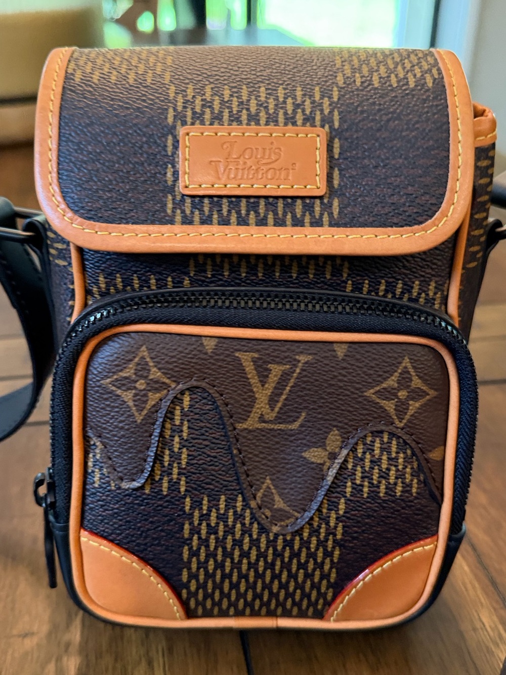 Brown Louis Vuitton Nigo Giant Damier Ebene Monogram Nano Amazone Crossbody